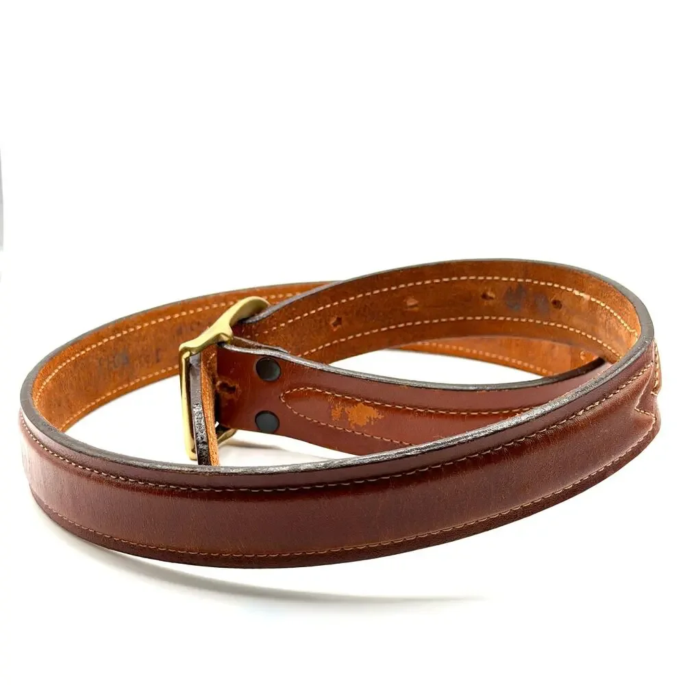 Vintage 80s Jordache Brown Genuine Leather Equestrian Belt